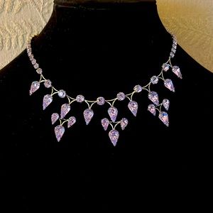 Vintage lavender tear drop necklace